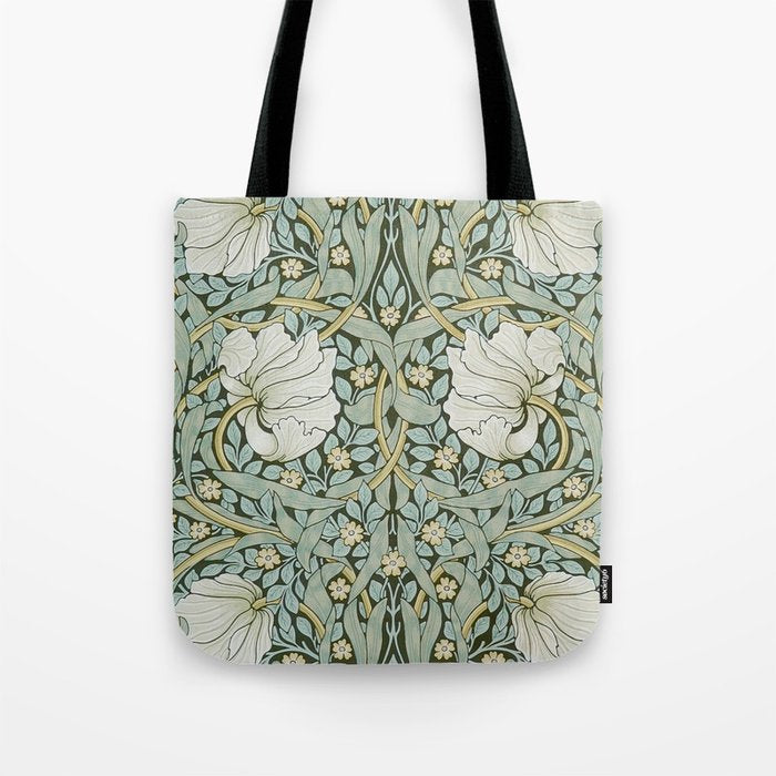 William Morris - Pimpernel Art Print, Vintage Museum Exhibition Art, Botanical Floral Pattern Tote Bag Gallery Image 1