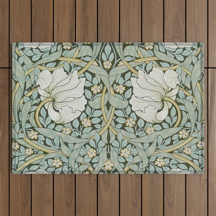 William Morris - Pimpernel Art Print, Vintage Museum Exhibition Art, Botanical Floral Pattern Outdoor Rug Gallery Image 1