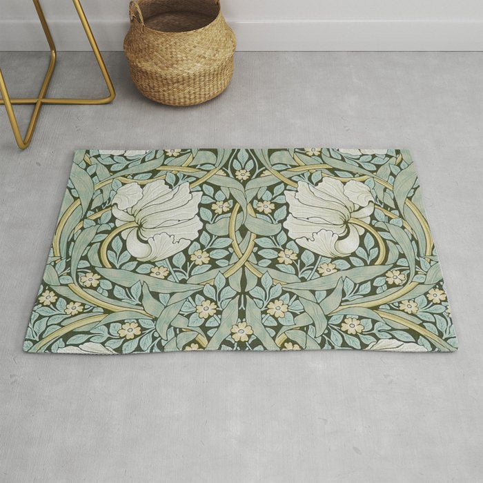 William Morris - Pimpernel Art Print, Vintage Museum Exhibition Art, Botanical Floral Pattern Rug Gallery Image 1