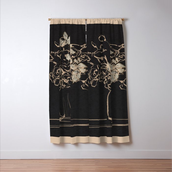 Minimalist Flowers In A Vase 4 Window Curtain Gallery Image 3