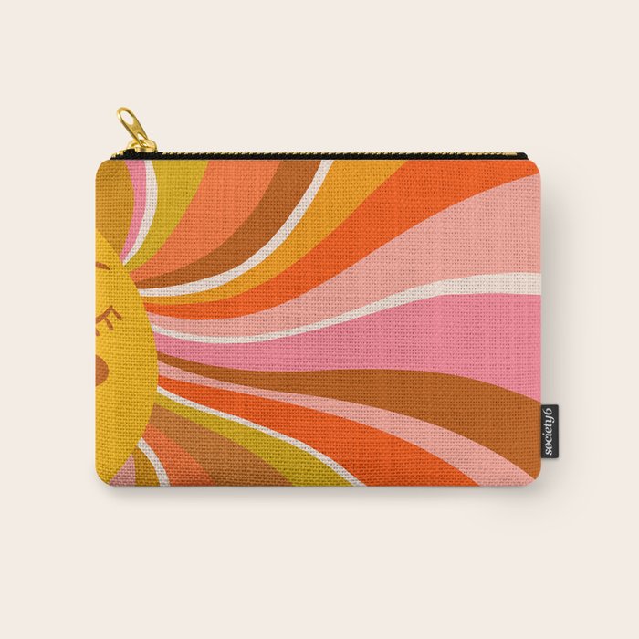 Sunshine Swirl - Retro Ochre Carry All Pouch Gallery Image 1