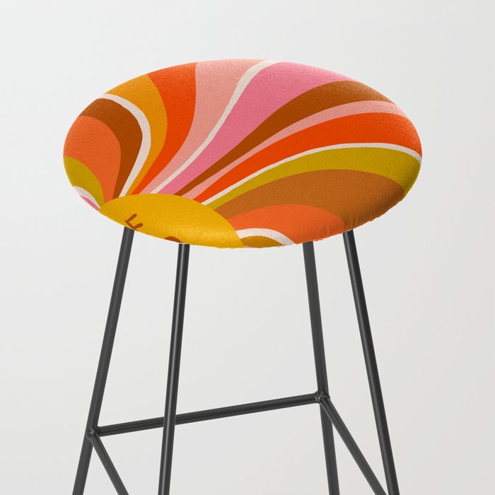 Sunshine Swirl - Retro Ochre Stool Gallery Image 2