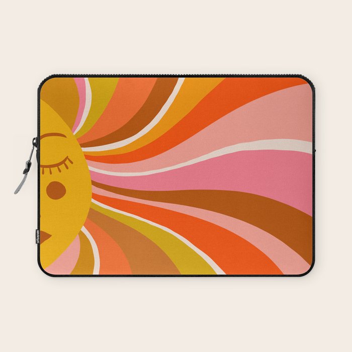 Sunshine Swirl - Retro Ochre Laptop Sleeve Gallery Image 1