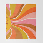Sunshine Swirl - Retro Ochre Throw Blanket Gallery Image 2