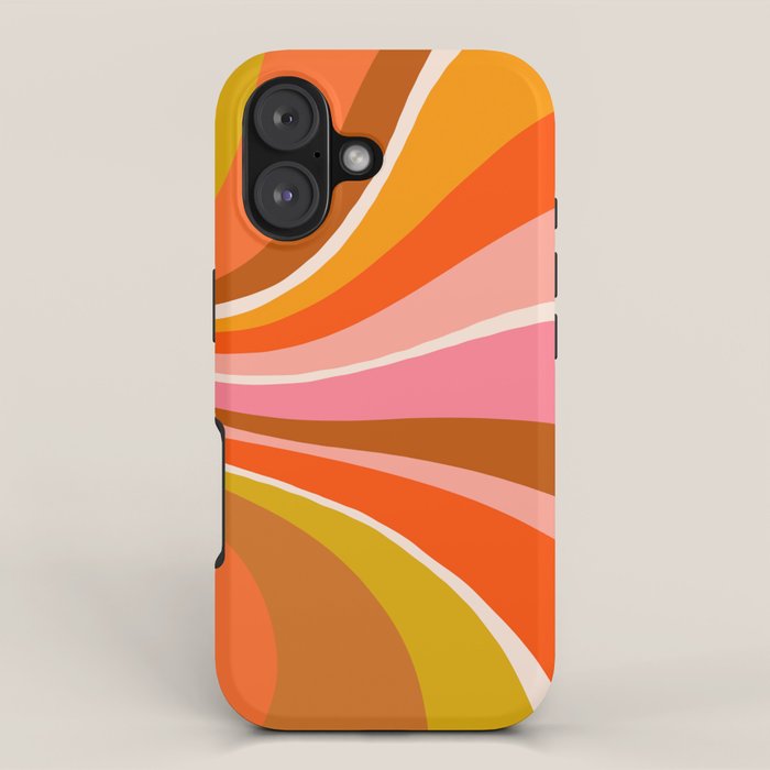 Sunshine Swirl - Retro Ochre iPhone Case Gallery Image 1