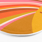 Sunshine Swirl - Retro Ochre Bath Mat Gallery Image 3