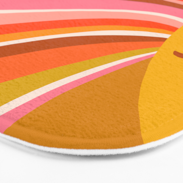Sunshine Swirl - Retro Ochre Bath Mat Gallery Image 3