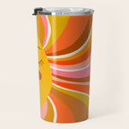 Sunshine Swirl - Retro Ochre Travel Mug Gallery Image 3
