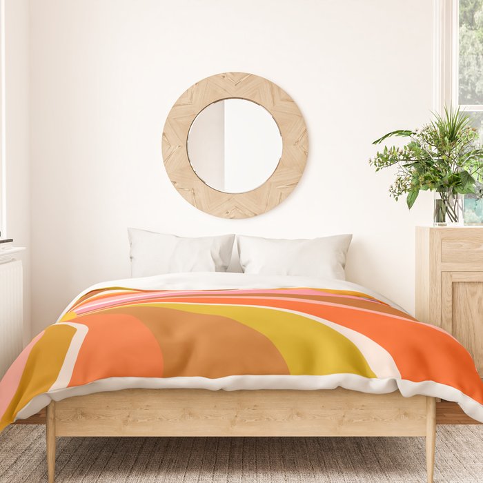Sunshine Swirl - Retro Ochre Duvet Cover Gallery Image 3