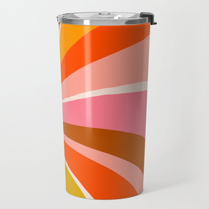 Sunshine Swirl - Retro Ochre Travel Mug Gallery Image 2