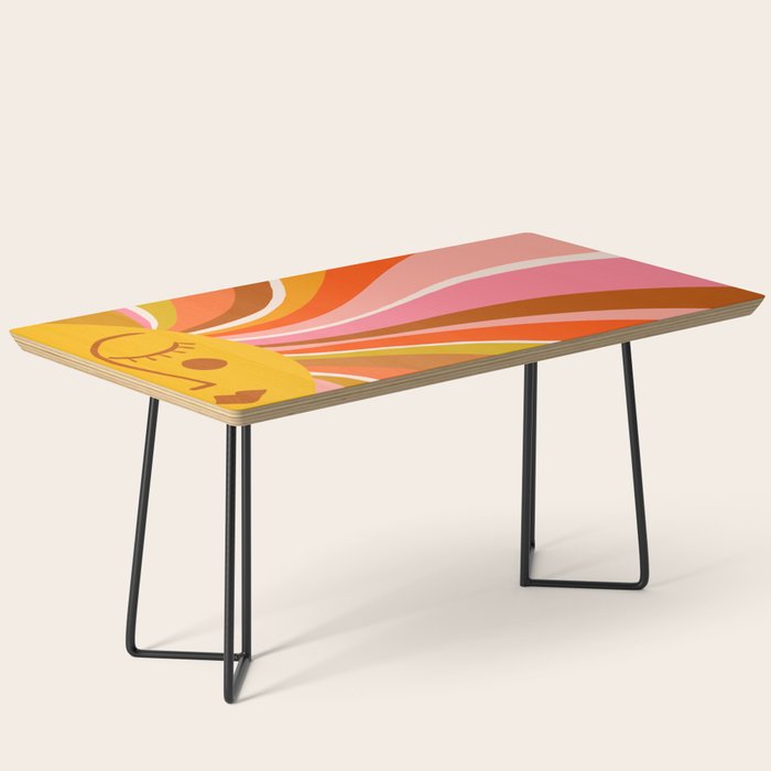 Sunshine Swirl - Retro Ochre Coffee Table Gallery Image 1