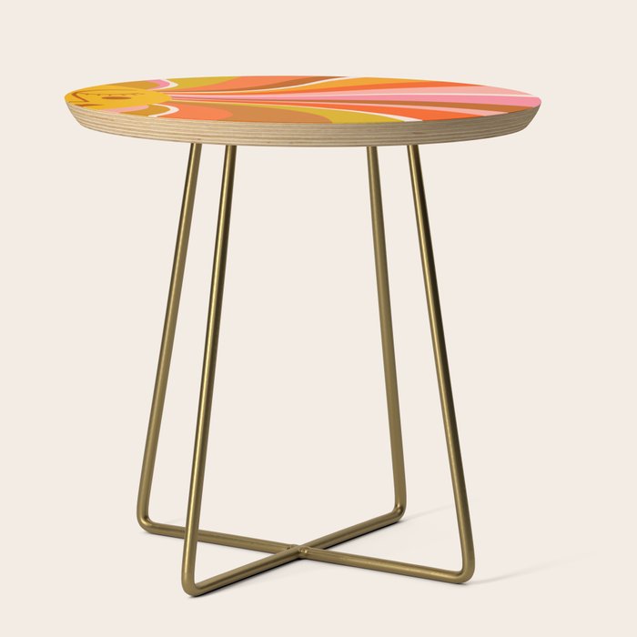 Sunshine Swirl - Retro Ochre Side Table Gallery Image 1