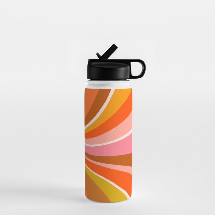 Sunshine Swirl - Retro Ochre Water Bottle Gallery Image 1