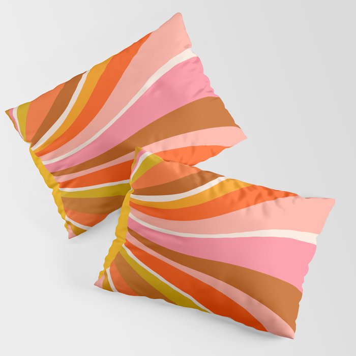 Sunshine Swirl - Retro Ochre Pillow Sham Gallery Image 3
