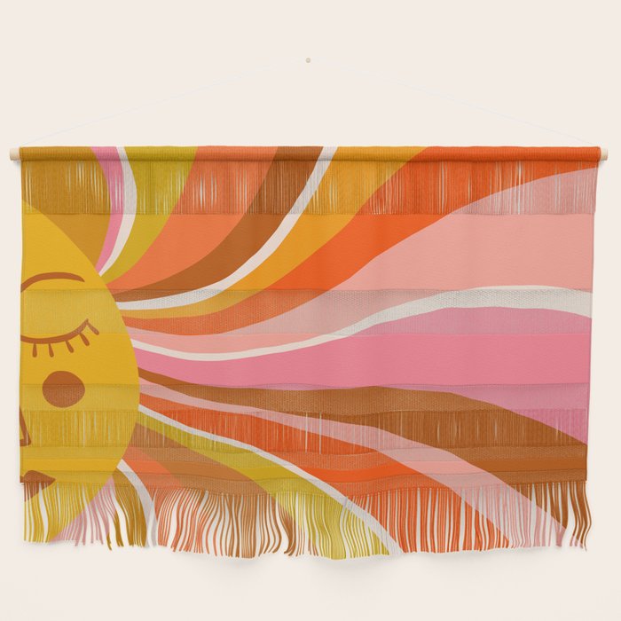 Sunshine Swirl - Retro Ochre Wall Hanging Gallery Image 1