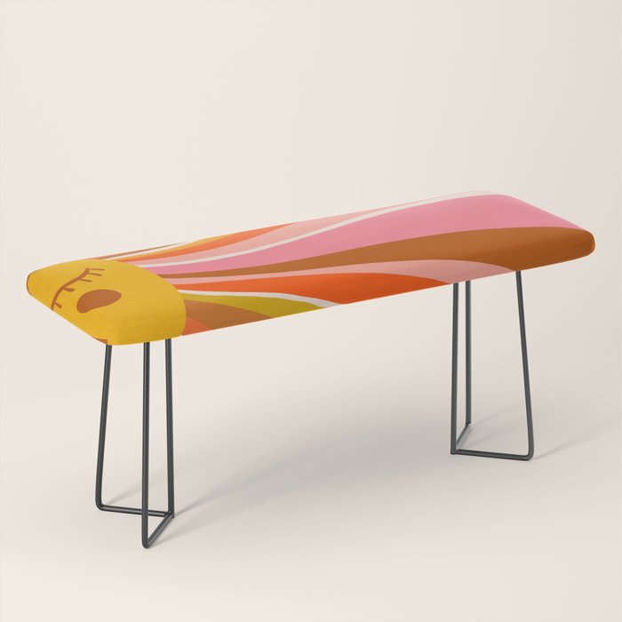 Sunshine Swirl - Retro Ochre Bench Gallery Image 1