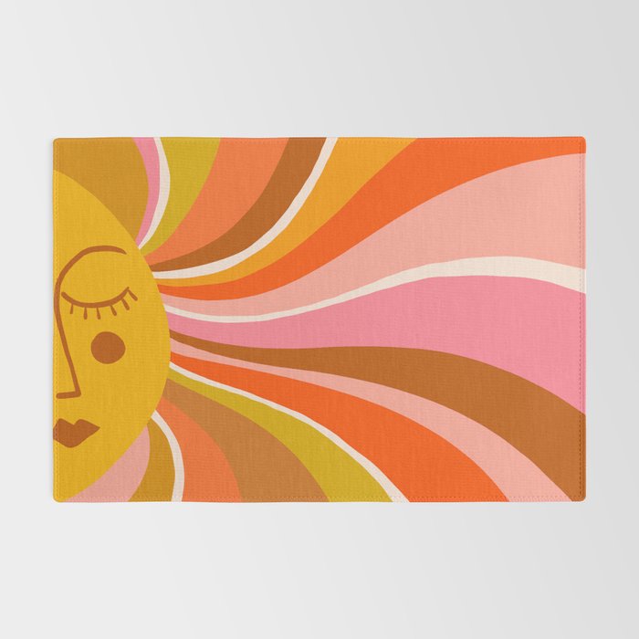 Sunshine Swirl - Retro Ochre Rug Gallery Image 2