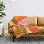 Sunshine Swirl - Retro Ochre Throw Blanket Gallery Image 1