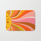 Sunshine Swirl - Retro Ochre Bath Mat Gallery Image 1