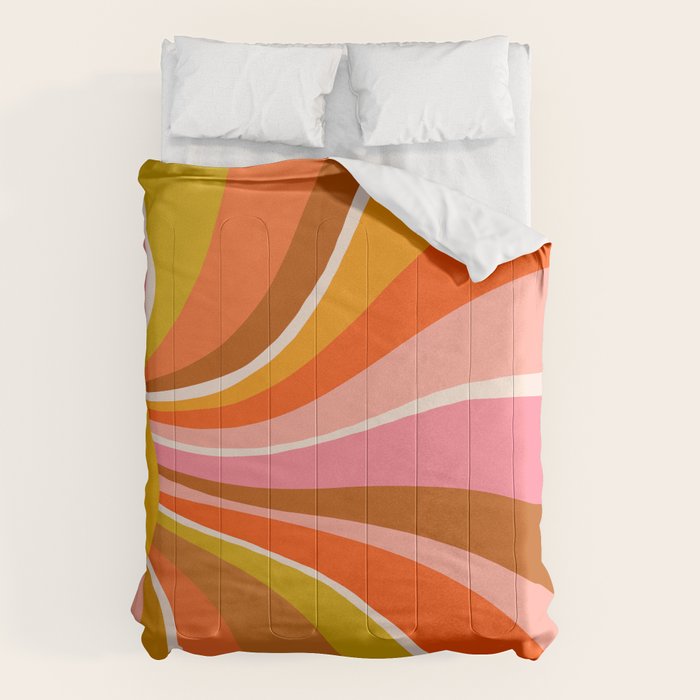 Sunshine Swirl - Retro Ochre Comforter Gallery Image 1