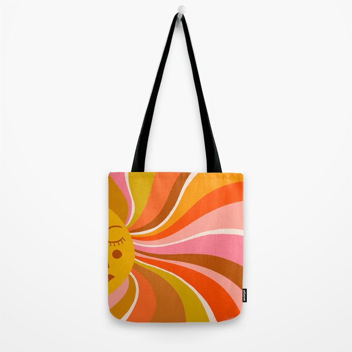 Sunshine Swirl - Retro Ochre Tote Bag Gallery Image 2