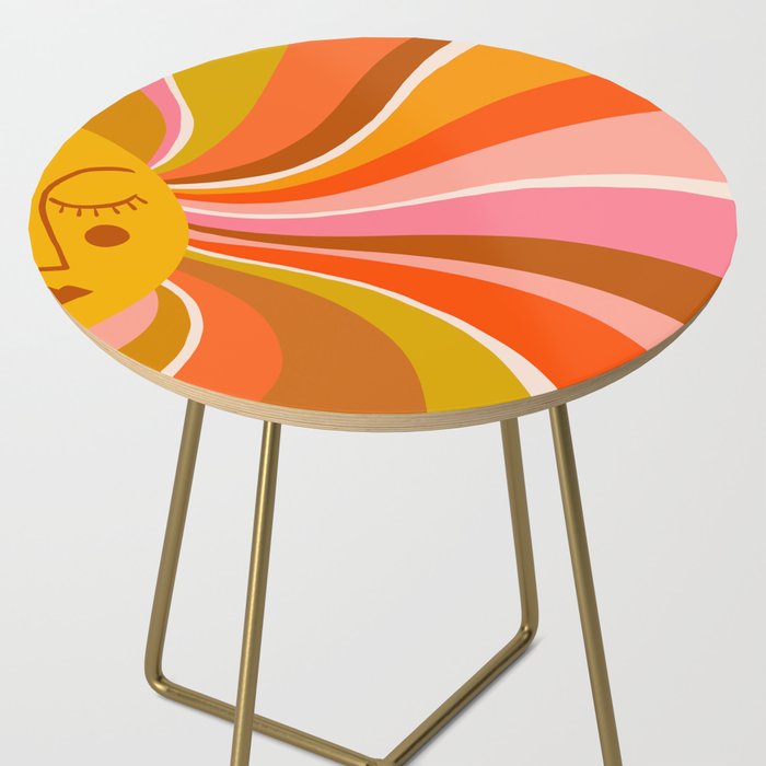 Sunshine Swirl - Retro Ochre Side Table Gallery Image 2
