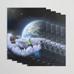 Astronaut on the Moon with beer Wrapping Paper Gallery Image 3