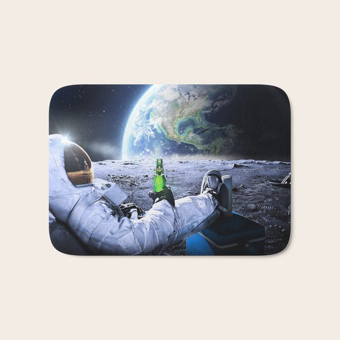 Astronaut on the Moon with beer Bath Mat Gallery Image 1