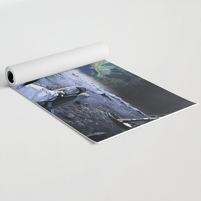 Astronaut on the Moon with beer Yoga Mat Gallery Image 2