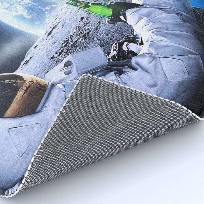Astronaut on the Moon with beer Rug Gallery Image 4