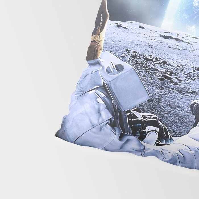 Astronaut on the Moon with beer Pillow Sham Gallery Image 4