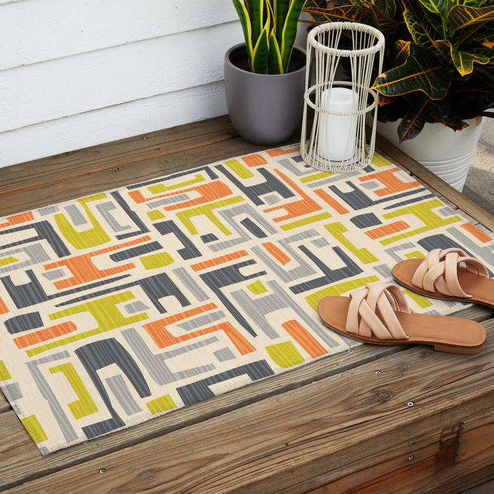Mid Century Modern 58.1 Outdoor Rug Gallery Image 2