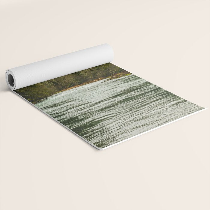 Wanderlust Forest River - Mountain Adventure in Foggy Woods Yoga Mat Gallery Image 2