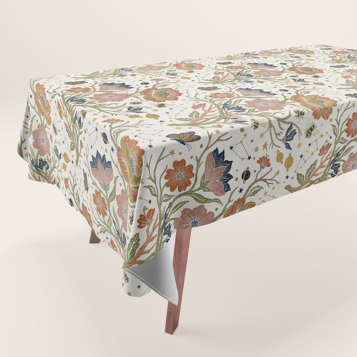 Boho Floral Galaxy Garden Tablecloth Gallery Image 1