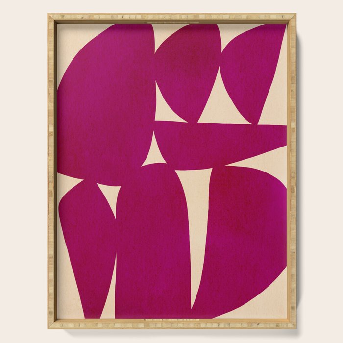 Abstract A11-magenta Serving Tray Gallery Image 1