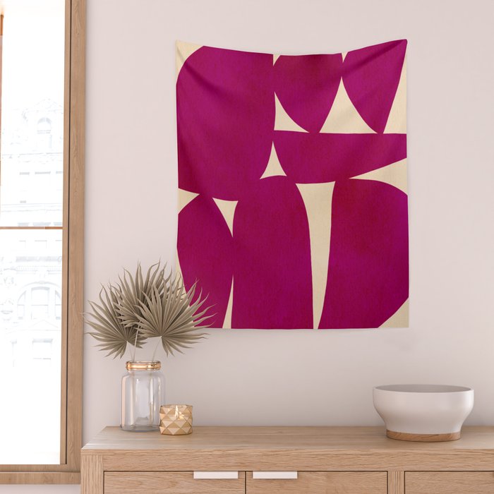 Abstract A11-magenta Wall Tapestry Gallery Image 2