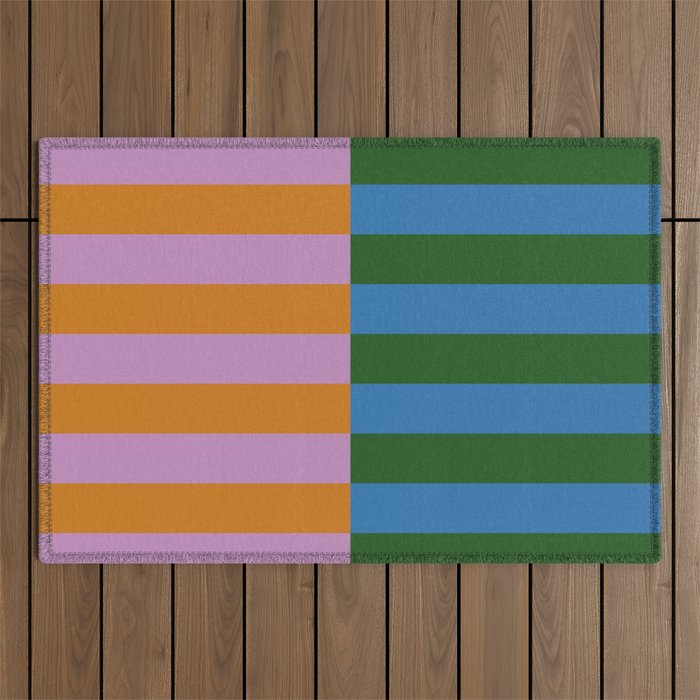 Abstraction_GEOMETRIC_STRIPE_LINE_COLORFUL_POP_ART_0701L Outdoor Rug Gallery Image 1