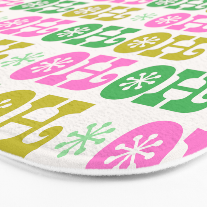 Ho Ho Ho - Pink and Green Bath Mat Gallery Image 3
