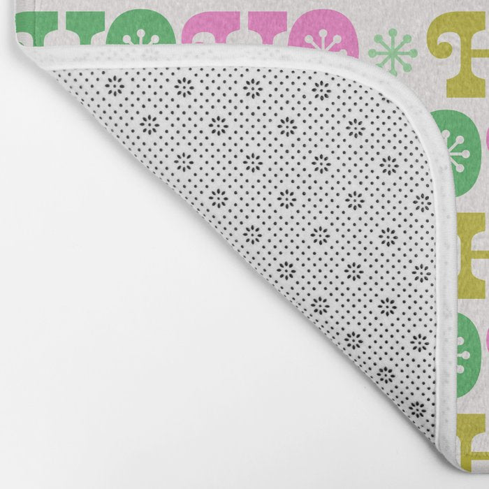 Ho Ho Ho - Pink and Green Bath Mat Gallery Image 2