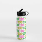 Ho Ho Ho - Pink and Green Water Bottle Gallery Image 1
