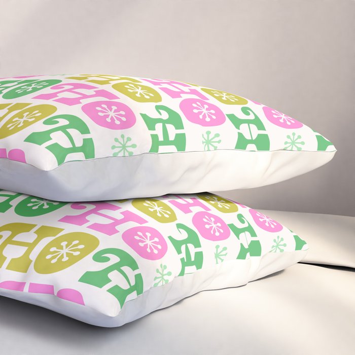Ho Ho Ho - Pink and Green Pillow Sham Gallery Image 3