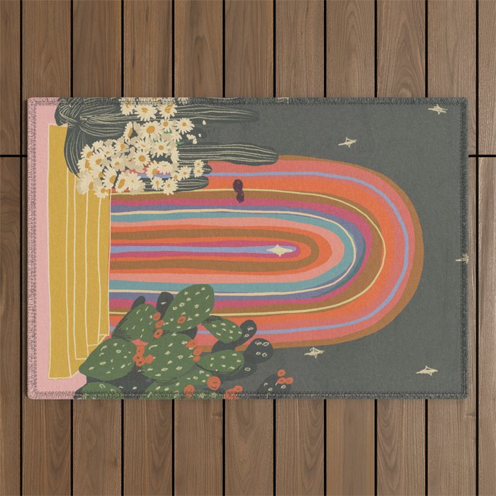 Rainbow door #2 Outdoor Rug Gallery Image 1