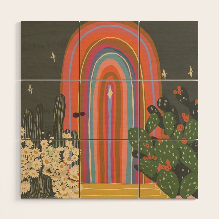 Rainbow door #2 Wood Wall Art Gallery Image 1