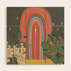 Rainbow door #2 Wood Wall Art Gallery Image 1