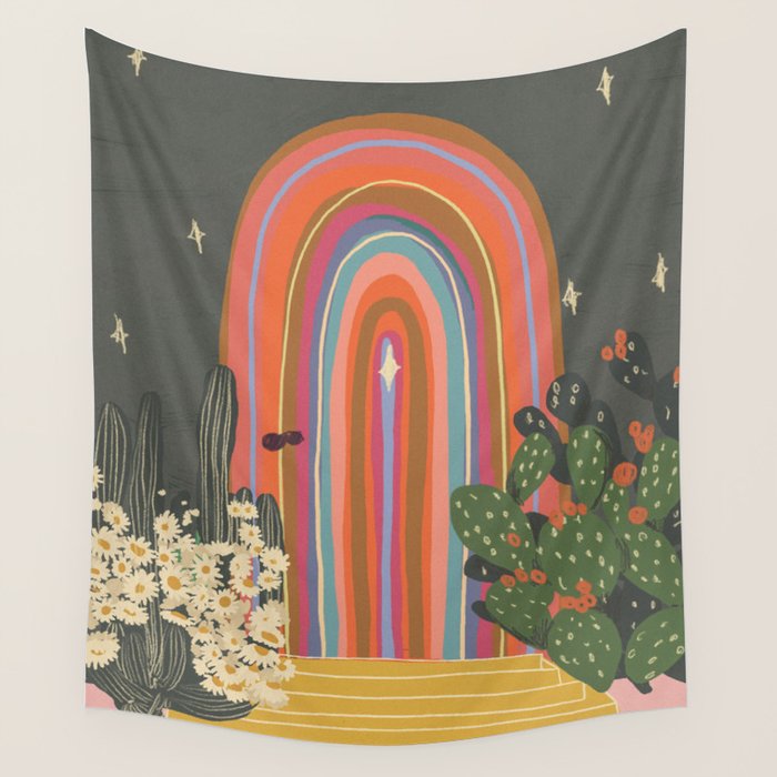 Rainbow door #2 Wall Tapestry Gallery Image 4