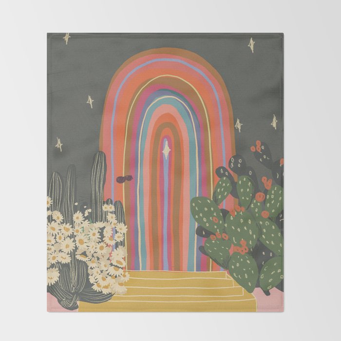 Rainbow door #2 Throw Blanket Gallery Image 2