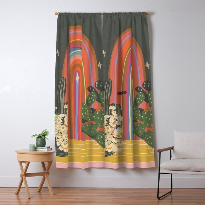 Rainbow door #2 Window Curtain Gallery Image 1
