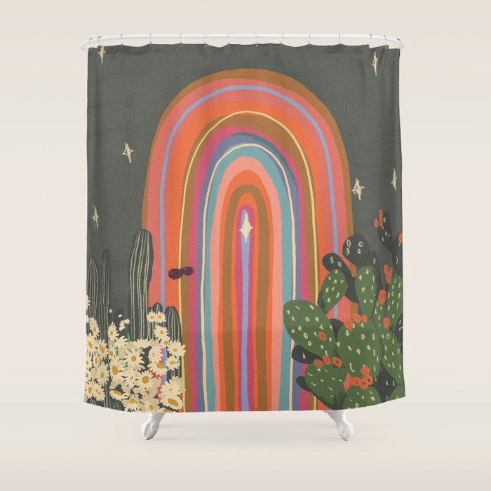 Rainbow door #2 Shower Curtain Gallery Image 1