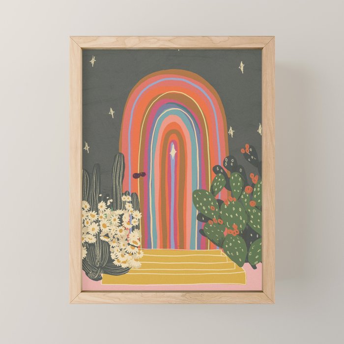 Rainbow door #2 Mini Art Print Gallery Image 1