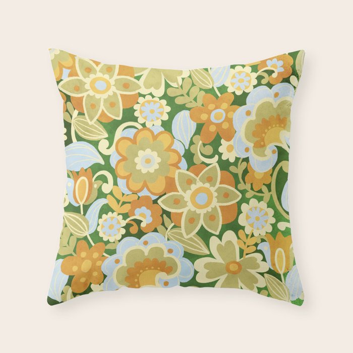 1970s in Green Throw Pillow Gallery Image 6